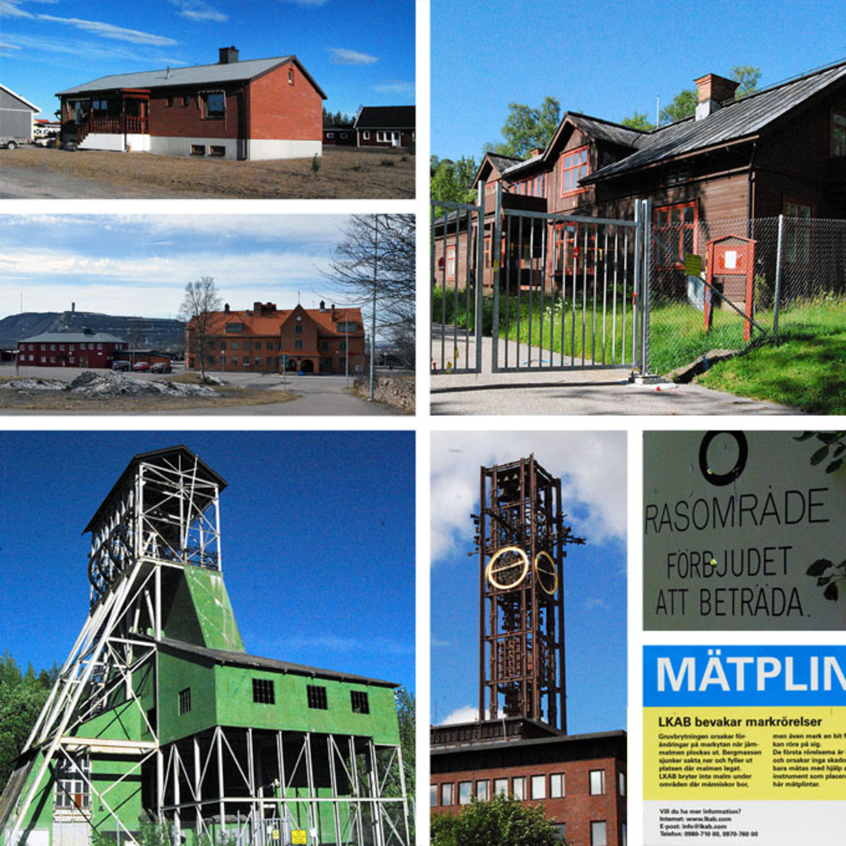 Collage med kulturarvsmiljöer i Malmfälten